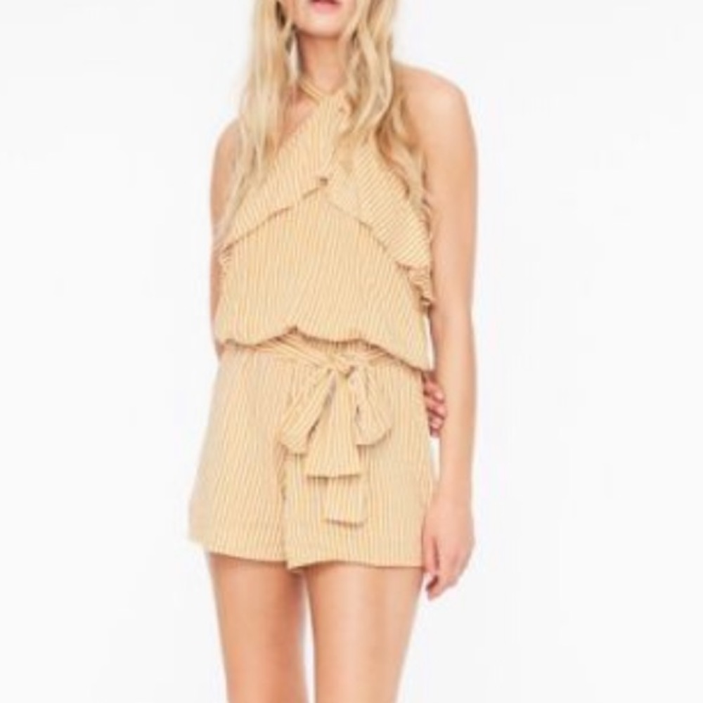 Dark yellow short jumpsuit